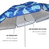 AMMSUN XL Chair Umbrella with Universal Clamp Adjustable 52 inches and 360-degree Swivel UPF 50+, Portable Clamp on Camping or Beach Chair, Stroller, Wheelchair, Golf cart, Sharks, Large-sized