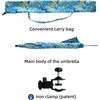 AMMSUN XL Chair Umbrella with Universal Clamp Adjustable 52 inches and 360-degree Swivel UPF 50+, Portable Clamp on Camping or Beach Chair, Stroller, Wheelchair, Vibrant Flowers, Large-sized