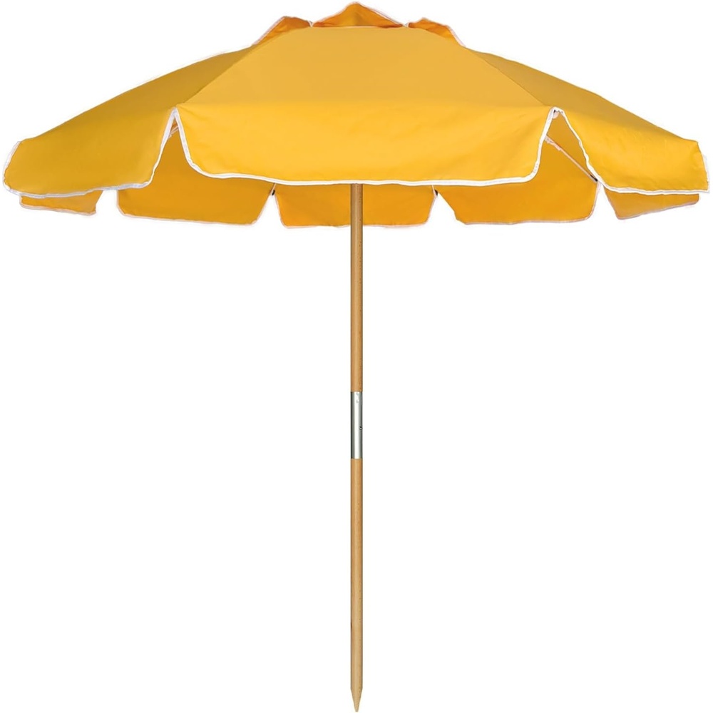 image:imageAMMSUN 75ft High Wind Beach Umbrella with Air Vent amp Ash Wood Pole Heavyduty commercialgrade design with UPF 50 protection carry bag included American Flag for beach pool patioSolid Yellow
