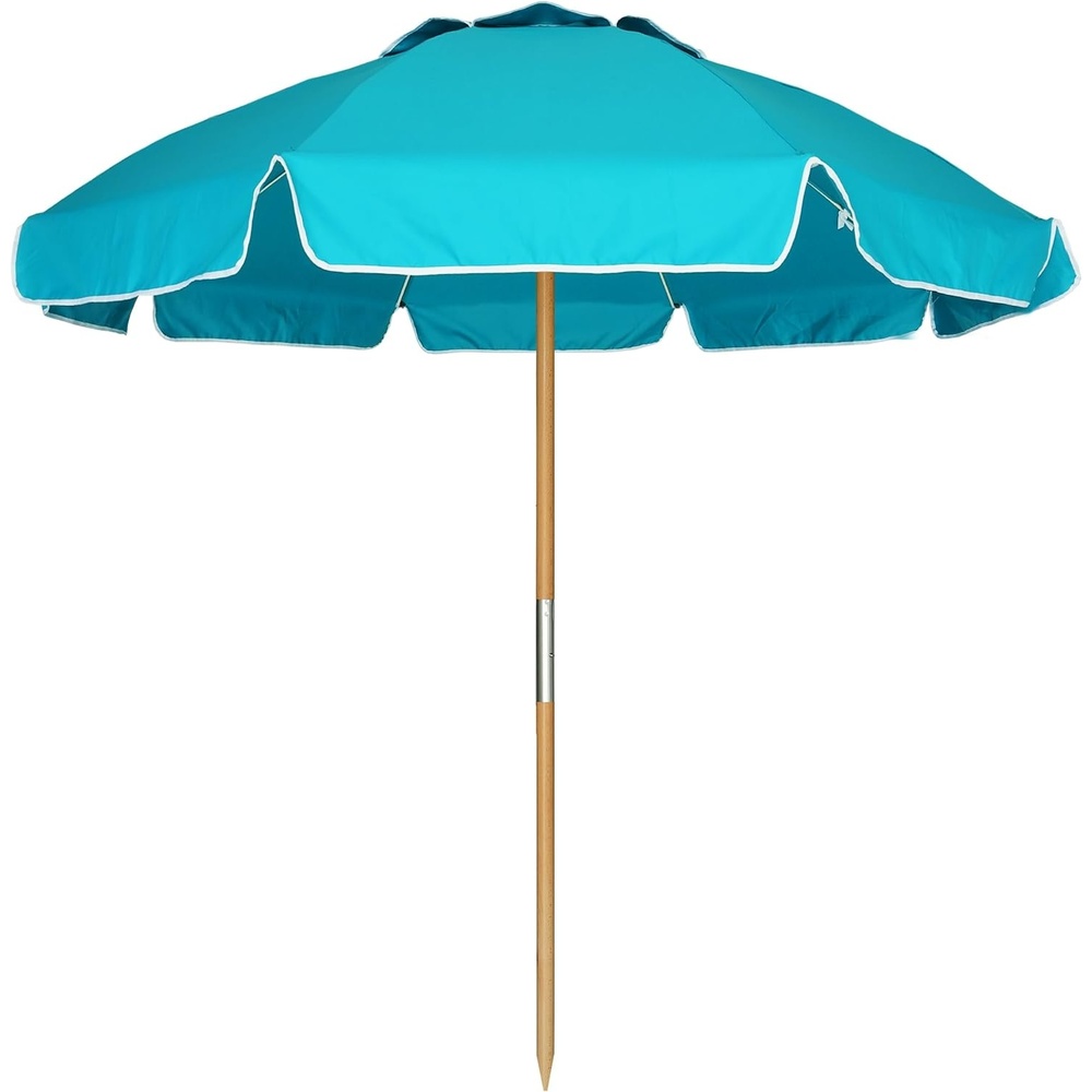 image:imageAMMSUN 75ft High Wind Beach Umbrella with Air Vent amp Ash Wood Pole  Heavyduty commercialgrade design with UPF 50 protection carry bag included American Flag for beach pool patioLake Green