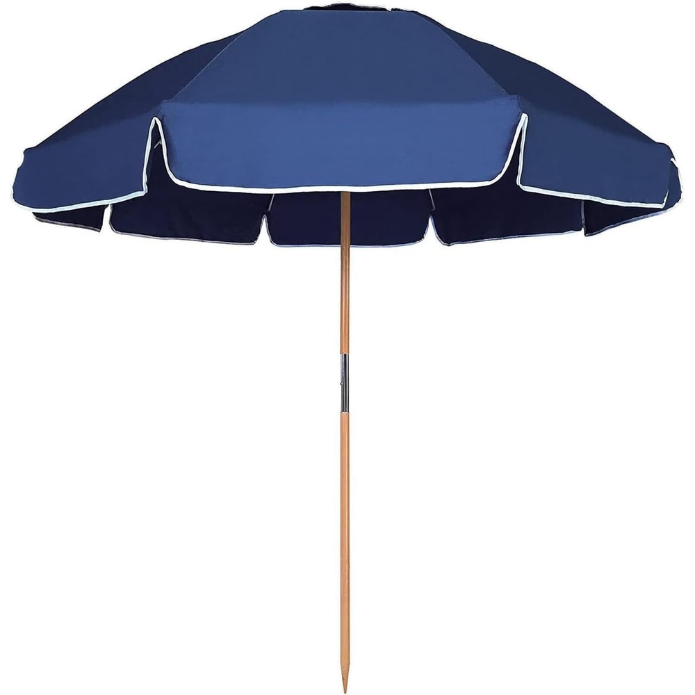 image:imageAMMSUN 75ft High Wind Beach Umbrella with Air Vent amp Ash Wood Pole  Heavyduty commercialgrade design with UPF 50 protection carry bag included American Flag for beach pool patioNavy Blue