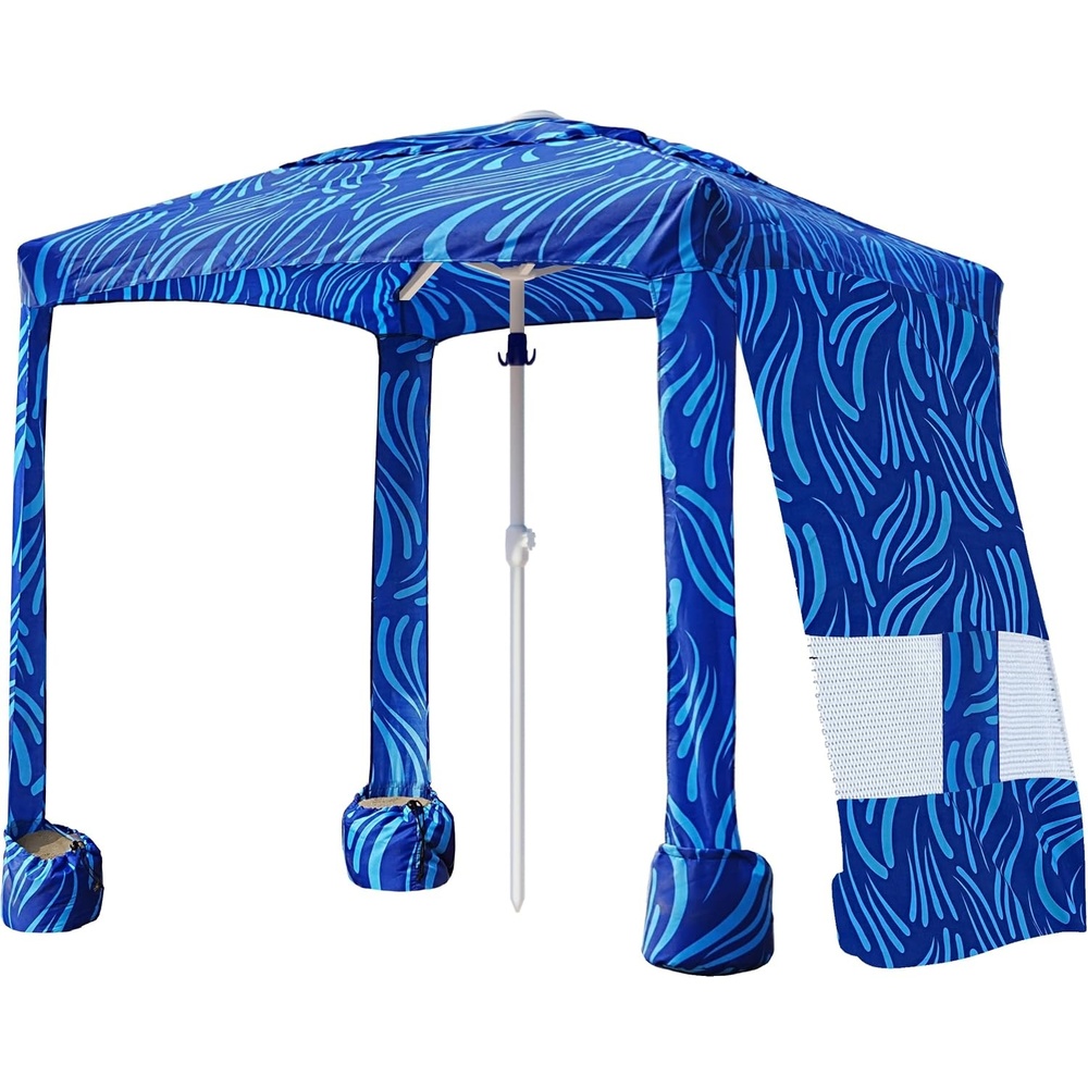 image:imageAMMSUN Beach Cabana 6565 Beach Canopy Easy Set up and Take Down Cabana Tent with Sand Pockets Instant Sun Shade with Side Wall Elegant PinkSea Flow