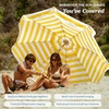 AMMSUN 7.5ft High Wind Beach Umbrella with Air Vent & Ash Wood Pole | Heavy-duty commercial-grade design with UPF 50+ protection, carry bag included. American Flag for beach, pool, patio.(B Yellow White)
