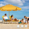 AMMSUN 7.5ft High Wind Beach Umbrella with Air Vent & Ash Wood Pole | Heavy-duty commercial-grade design with UPF 50+ protection, carry bag included. American Flag for beach, pool, patio.(Solid Yellow)
