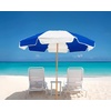 AMMSUN 7.5ft High Wind Beach Umbrella with Air Vent & Ash Wood Pole | Heavy-duty commercial-grade design with UPF 50+ protection, carry bag included. American Flag for beach, pool, patio.(Navy White Panel)