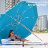 AMMSUN 7.5ft High Wind Beach Umbrella with Air Vent & Ash Wood Pole | Heavy-duty commercial-grade design with UPF 50+ protection, carry bag included. American Flag for beach, pool, patio.(Lake Green)
