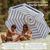 AMMSUN 7.5ft High Wind Beach Umbrella with Air Vent & Ash Wood Pole | Heavy-duty commercial-grade design with UPF 50+ protection, carry bag included. American Flag for beach, pool, patio.(Navy)