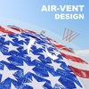AMMSUN 7.5ft High Wind Beach Umbrella with Air Vent & Ash Wood Pole | Heavy-duty commercial-grade design with UPF 50+ protection, carry bag included. American Flag for beach, pool, patio.(Red Blue American flag)