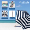 AMMSUN 7.5ft High Wind Beach Umbrella with Air Vent & Ash Wood Pole | Heavy-duty commercial-grade design with UPF 50+ protection, carry bag included. American Flag for beach, pool, patio.(Navy)