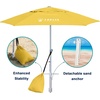 AMMSUN 8ft Large Beach Umbrellas for Sand with Sand Anchor, Air Vent, hook | Heavy Duty High Wind Patio Beach Umbrella with Weight Sandbag,Carry bag,UPF 50+,Adjustable Height,No Tilt, Yellow(Yellow)