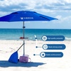 AMMSUN 8ft Large Beach Umbrellas for Sand with Sand Anchor, Air Vent, hook | Heavy Duty High Wind Patio Beach Umbrella with Weight Sandbag,Carry bag,UPF 50+,Adjustable Height,No Tilt, Yellow(Dark Blue)