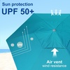 AMMSUN 8ft Large Beach Umbrellas for Sand with Sand Anchor, Air Vent, hook | Heavy Duty High Wind Patio Beach Umbrella with Weight Sandbag,Carry bag,UPF 50+,Adjustable Height,No Tilt, Yellow(Teal)