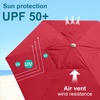 AMMSUN 8ft Large Beach Umbrellas for Sand with Sand Anchor, Air Vent, hook | Heavy Duty High Wind Patio Beach Umbrella with Weight Sandbag,Carry bag,UPF 50+,Adjustable Height,No Tilt, Yellow(Red)