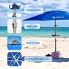 AMMSUN 8ft Large Beach Umbrellas for Sand with Sand Anchor, Air Vent, hook | Heavy Duty High Wind Patio Beach Umbrella with Weight Sandbag,Carry bag,UPF 50+,Adjustable Height,No Tilt, Yellow(Dark Blue)