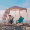 AMMSUN Beach Cabana, 6.5’×6.5′ Beach Canopy, Easy Set up and Take Down, Cabana Tent with Sand Pockets, Instant Sun Shade with Side Wall, Elegant Pink(Elegant Pink)
