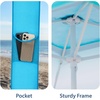 AMMSUN Beach Cabana, 6.5’×6.5′ Beach Canopy, Easy Set up and Take Down, Cabana Tent with Sand Pockets, Instant Sun Shade with Side Wall, Elegant Pink(Gradient Blue)