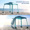 AMMSUN Beach Cabana, 6.5’×6.5′ Beach Canopy, Easy Set up and Take Down, Cabana Tent with Sand Pockets, Instant Sun Shade with Side Wall, Elegant Pink(Royal Turquoise)