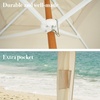 AMMSUN Beach Cabana with Fringe & Wood Pole, 7′ x 7′ Boho Canopy | Tassels, Easy Set Up, UV50+ Protection, Easy to Carry with Bag, Unique for Special Occasion and Parties, Elegant White(Beige)