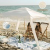AMMSUN Beach Cabana with Fringe & Wood Pole, 7′ x 7′ Boho Canopy | Tassels, Easy Set Up, UV50+ Protection, Easy to Carry with Bag, Unique for Special Occasion and Parties, Elegant White(White Elegant)