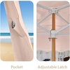 AMMSUN Beach Cabana with Fringe & Wood Pole, 7′ x 7′ Boho Canopy | Tassels, Easy Set Up, UV50+ Protection, Easy to Carry with Bag, Unique for Special Occasion and Parties, Elegant White(Pink Coral)