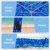 AMMSUN Portable Beach Cabana, 8’×8′ Beach Canopy, Easy Set up Take Down | Foldable Beach Tent, Aluminum Structure, Family-Sized Shade, Wind-Resistant UPF50+ Fabric, Sandbag Anchors, Privacy Side Wall(Sea Flow)