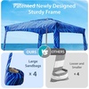 AMMSUN Portable Beach Cabana, 8’×8′ Beach Canopy, Easy Set up Take Down | Foldable Beach Tent, Aluminum Structure, Family-Sized Shade, Wind-Resistant UPF50+ Fabric, Sandbag Anchors, Privacy Side Wall(Sea Flow)