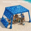 AMMSUN Portable Beach Cabana, 8’×8′ Beach Canopy, Easy Set up Take Down | Foldable Beach Tent, Aluminum Structure, Family-Sized Shade, Wind-Resistant UPF50+ Fabric, Sandbag Anchors, Privacy Side Wall(Sea Flow)