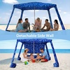 AMMSUN Portable Beach Cabana, 8’×8′ Beach Canopy, Easy Set up Take Down | Foldable Beach Tent, Aluminum Structure, Family-Sized Shade, Wind-Resistant UPF50+ Fabric, Sandbag Anchors, Privacy Side Wall(Sea Flow)