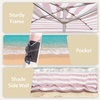 AMMSUN Portable Beach Cabana, 8’×8′ Beach Canopy, Easy Set up Take Down | Foldable Beach Tent, Aluminum Structure, Family-Sized Shade, Wind-Resistant UPF50+ Fabric, Sandbag Anchors, Privacy Side Wall(Pink Stripes)
