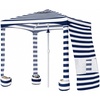 AMMSUN Beach Cabana, 6.5’×6.5′ Beach Canopy, Easy Set up and Take Down, Cabana Tent with Sand Pockets, Instant Sun Shade with Side Wall, Elegant Pink(Navy Sailor)