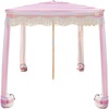 AMMSUN Beach Cabana with Fringe & Wood Pole, 7′ x 7′ Boho Canopy | Tassels, Easy Set Up, UV50+ Protection, Easy to Carry with Bag, Unique for Special Occasion and Parties, Elegant White(Rose Stripes)