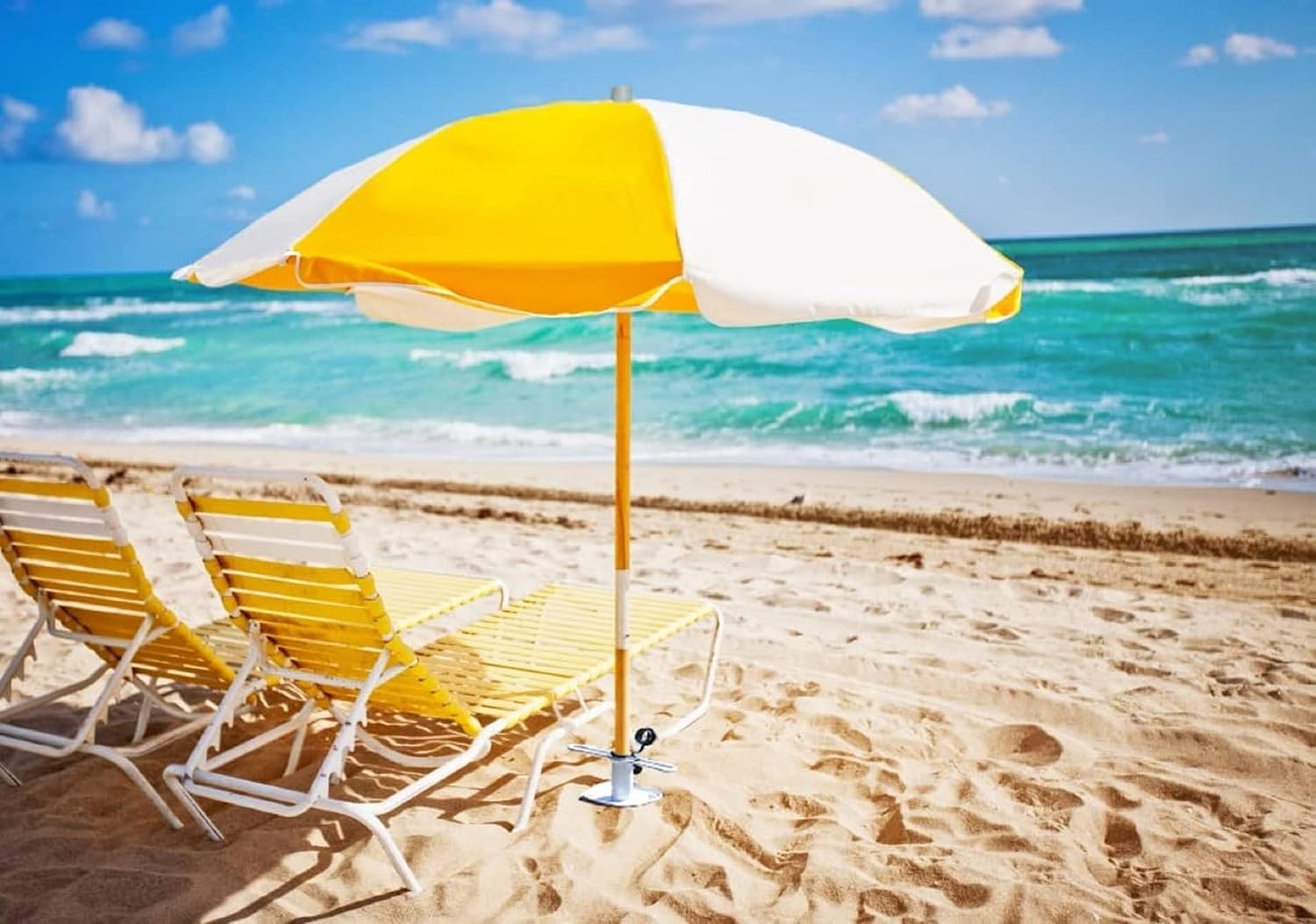 image:imageAMMSUN Metal Beach Umbrella Sand Anchor Heavy Duty Outdoor Umbrellas Base Steel Ground Screw Auger with Carry Bag Universal amp One Size Fits All for Sun Protection Shade High Winds White