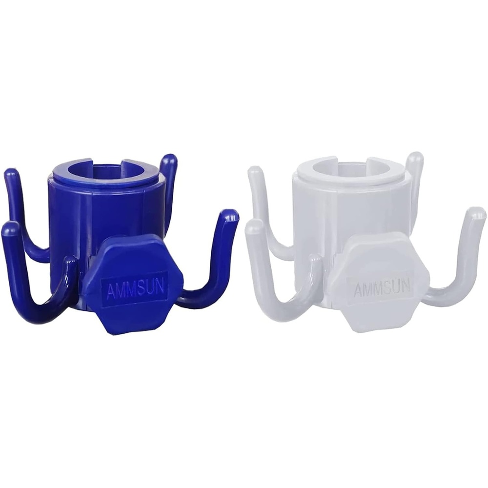 image:imageAMMSUN Beach Umbrella Hanging HookBeach AccessoriesBlue  4prongs Plastic Umbrella Hook Hanging for Towels HatsClothesCameraSunglasses BagsFit for BeachCamping TripsBlueWhite
