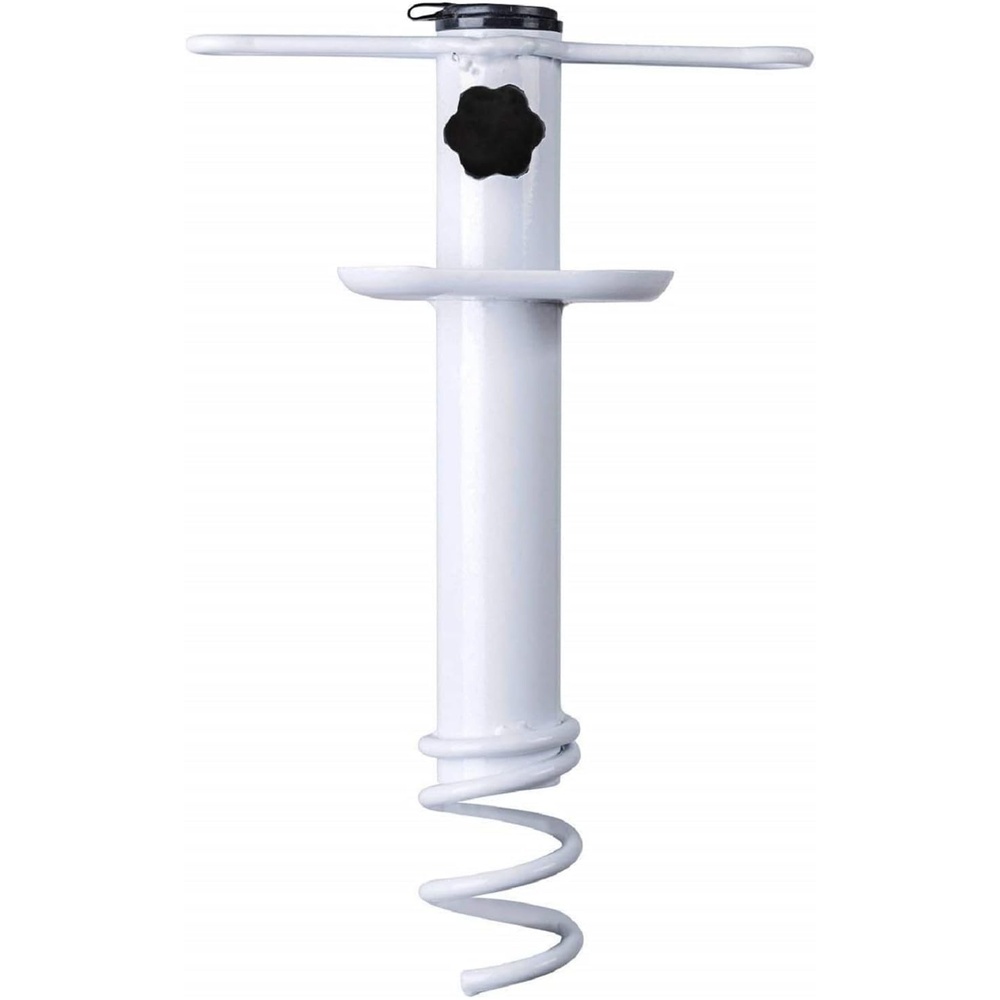image:imageAMMSUN Metal Beach Umbrella Sand Anchor Heavy Duty Outdoor Umbrellas Base Steel Ground Screw Auger with Carry Bag Universal amp One Size Fits All for Sun Protection Shade High Winds White