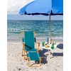 AMMSUN 17″ Portable Beach Umbrella Table Tray Attachment, White | with 4 Cup Drinks Holders, 4 Snack Compartments for Beach, Patio, Garden, Swimming Pool, 17 Inch
