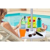AMMSUN 17″ Portable Beach Umbrella Table Tray Attachment, White | with 4 Cup Drinks Holders, 4 Snack Compartments for Beach, Patio, Garden, Swimming Pool, 17 Inch