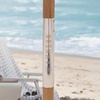 AMMSUN Beach Umbrella with Fringe, 6.5ft Boho Umbrella with Premium Wood Pole & Carry Bag, UPF 50+ Protection for Outdoor Holiday, Flowers(Flowers)
