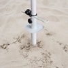 AMMSUN Metal Beach Umbrella Sand Anchor Heavy Duty Outdoor Umbrellas Base | Steel Ground Screw Auger with Carry Bag, Universal & One Size Fits All, for Sun Protection, Shade, High Winds White