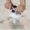 AMMSUN Metal Beach Umbrella Sand Anchor Heavy Duty Outdoor Umbrellas Base | Steel Ground Screw Auger with Carry Bag, Universal & One Size Fits All, for Sun Protection, Shade, High Winds White