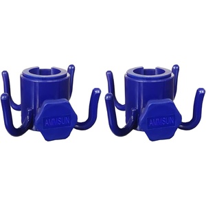 AMMSUN Beach Umbrella Hanging Hook,Beach Accessories,Blue | 4-prongs Plastic Umbrella Hook Hanging for Towels /Hats/Clothes/Camera/Sunglasses/ Bags,Fit for Beach,Camping Trips(Solid Blue)