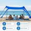 AMMSUN Beach Tent Portable Beach Canopy,11ft X 11ft Sun Shelter Easy Setup, 11’x11′ Lycra Sun Shade with UPF50+ Protection 4 Sand Bags & 4 Poles for Family at The Camping, Beach & Outdoor (Navy Blue)