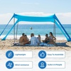 AMMSUN Beach Tent Portable Beach Canopy,11’x11′ Sun Shelter Easy Setup,Windproof,Highly Stable,11x 11 ft Lycra Sun Shade with UPF50+ Protection 4 Poles for Family at The Camping, Beach & Outdoor
