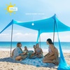AMMSUN Beach Tent Portable Beach Canopy,11’x11′ Sun Shelter Easy Setup,Windproof,Highly Stable,11x 11 ft Lycra Sun Shade with UPF50+ Protection 4 Poles for Family at The Camping, Beach & Outdoor
