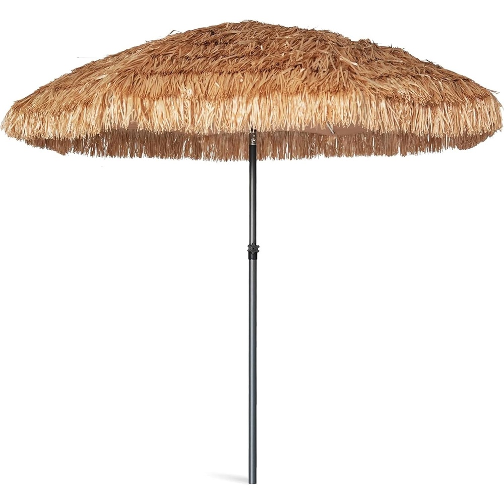image:imageAMMSUN 75ft Hula Thatched Tiki Patio Beach Umbrella Hawaiian Style 10 Ribs UPF 50 with Tilt Carry Bag for Outdoor Tiki Bar Tropical Palapa Patio Garden Beach Pool Backyard Natural ColorNatural