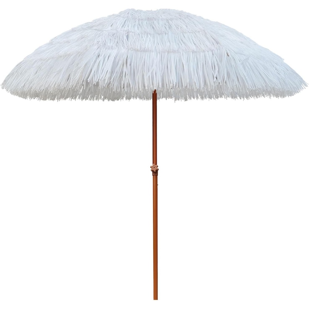 image:imageAMMSUN 75ft Hula Thatched Tiki Patio Beach Umbrella Hawaiian Style 10 Ribs UPF 50 with Tilt Carry Bag for Outdoor Tiki Bar Tropical Palapa Patio Garden Beach Pool Backyard Natural ColorCloud Dance