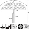 AMMSUN 7.5ft Hula Thatched Tiki Patio Beach Umbrella Hawaiian Style 10 Ribs UPF 50+ with Tilt Carry Bag for Outdoor Tiki Bar, Tropical Palapa, Patio Garden Beach Pool Backyard Natural Color(Natural)