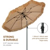 AMMSUN 7.5ft Hula Thatched Tiki Patio Beach Umbrella Hawaiian Style 10 Ribs UPF 50+ with Tilt Carry Bag for Outdoor Tiki Bar, Tropical Palapa, Patio Garden Beach Pool Backyard Natural Color(Natural)