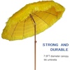 AMMSUN 7.5ft Hula Thatched Tiki Patio Beach Umbrella Hawaiian Style 10 Ribs UPF 50+ with Tilt Carry Bag for Outdoor Tiki Bar, Tropical Palapa, Patio Garden Beach Pool Backyard Natural Color(Yellow)