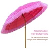AMMSUN 7.5ft Hula Thatched Tiki Patio Beach Umbrella Hawaiian Style 10 Ribs UPF 50+ with Tilt Carry Bag for Outdoor Tiki Bar, Tropical Palapa, Patio Garden Beach Pool Backyard Natural Color(Pink)