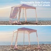 AMMSUN Beach Cabana Sidewall, Extra Privacy Sunwall for AMMSUN 6.5′ Cabanas | Sturdy Sunproof Polyester, Easy Set Up and Take Down with Attached Hooks, Partially Meshed for Air Circulation and Privacy(Elegant Pink)